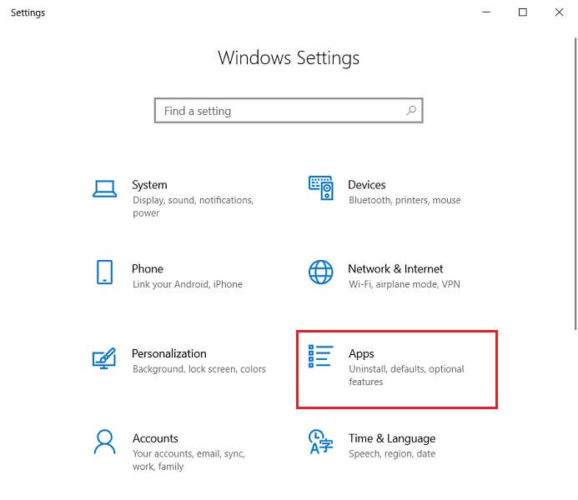 Choose apps from Windows Settings