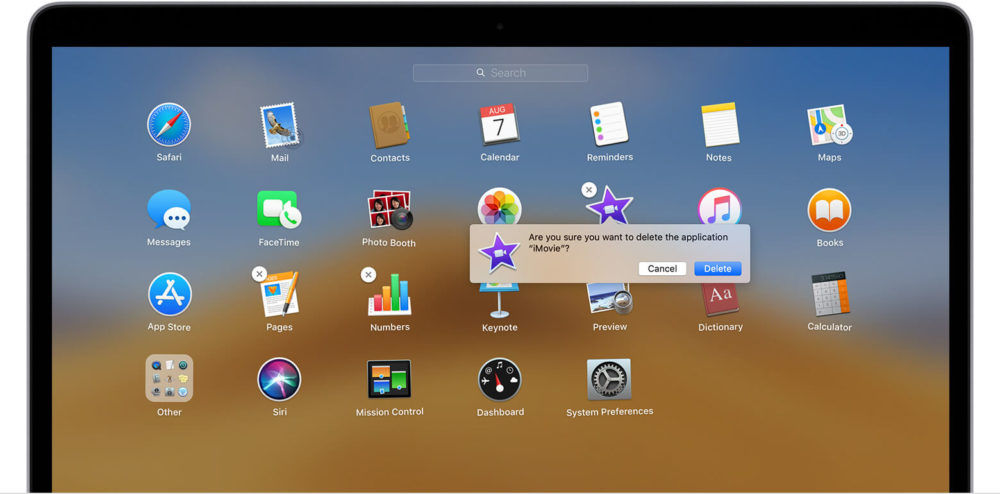 Uninstall Apps on Mac OS using Launchpad