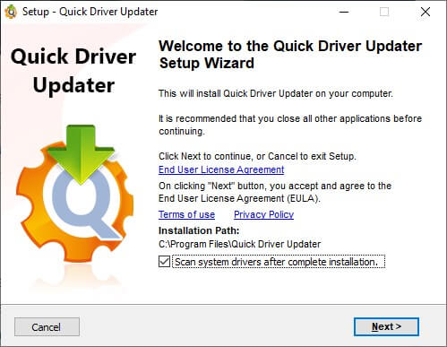 Quick Driver Updater Installation Process