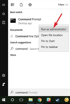 Run Command Prompt as Administrator