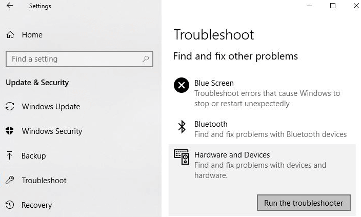 Run The Troubleshooter