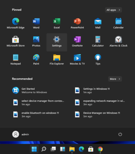 Settings On Windows 11 Using Search