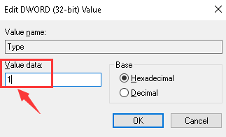 Change The Value Data To 1 From 0