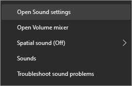 Click on open sound settings