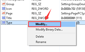 Right Click The File Named Type And Select The Modify Option From The Box