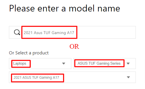 Search For Your Device Or Select One From The Categories On Asus Official Website