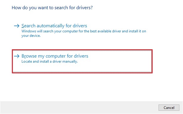 Browse my computer for drivers