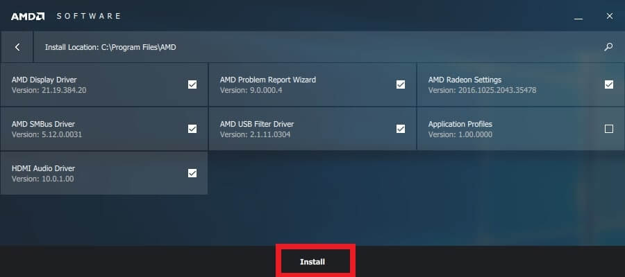 Click on Install Button To Install the New AMD Driver Recommended Update