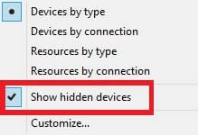 Click On Show Hidden Devices