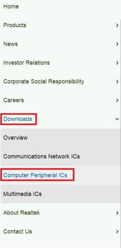 From Menu Click On Downloads And Select Computer Peripheral ICs