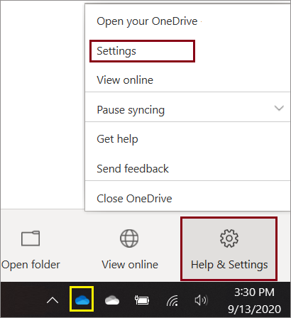 OneDrive help and setting