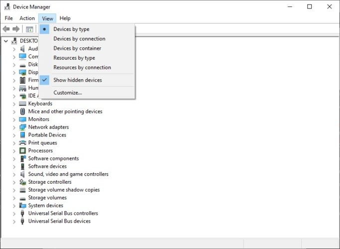 Show Hidden Files On Device Manager