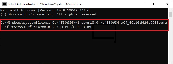 Install Windows updates with command prompt
