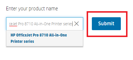 Click on Submit to Download HP Officejet Pro 8710 Printer Driver