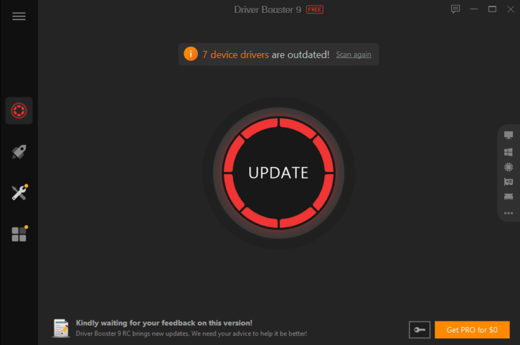 Click on Update Button - Driver Booster
