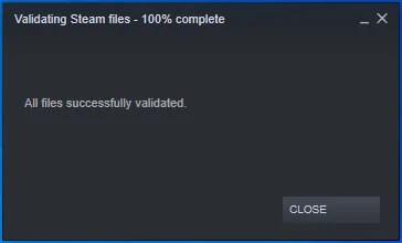 Game File Verification Complete In Steam Application