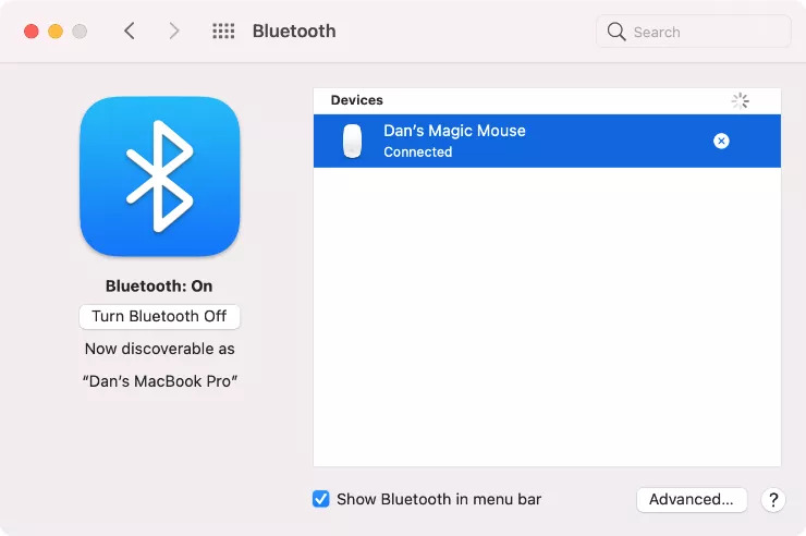 remove bluetooth device in mac