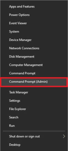Right Click On The Start Menu And Click On Command Prompt (admin)
