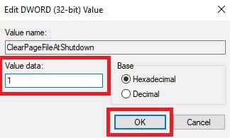 Set The Value Data To 1 and Click Ok