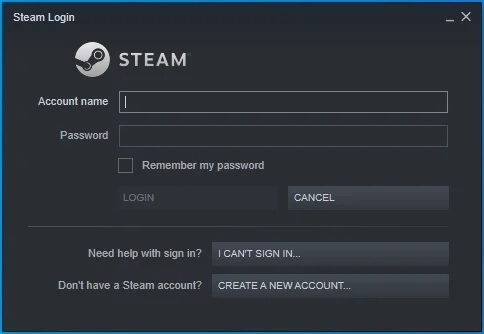 Steam Login Screen