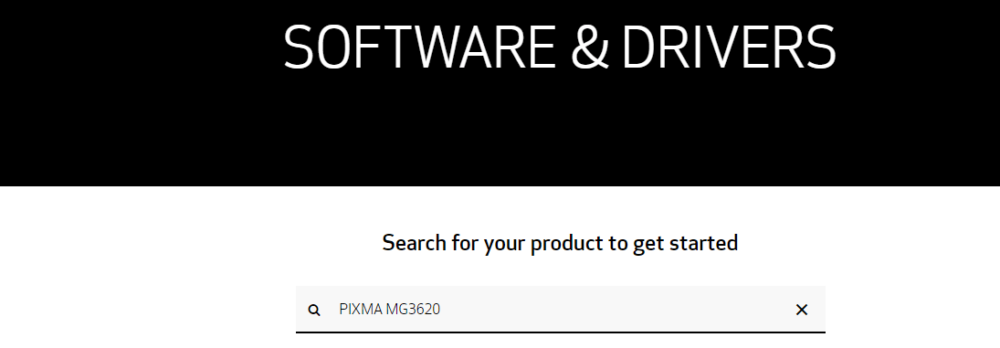Type PIXMA MG3620 in the Search Box and Press the Enter key