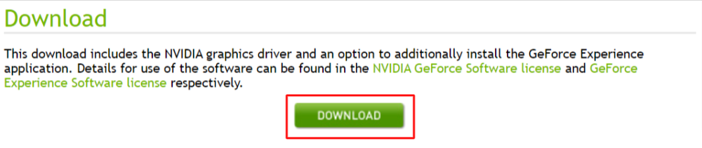 Click on Button to Download Nvidia Graphic Card Driver
