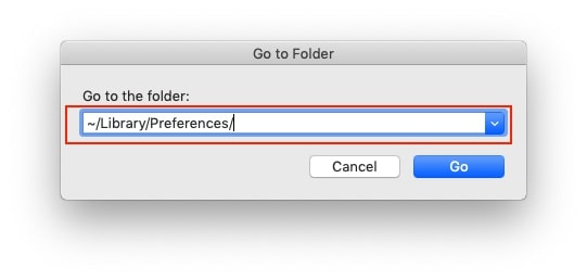Put Library Preferences In Go To Folder Box