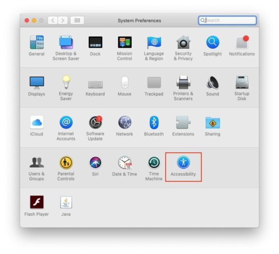 Select Accessibility From System Preferences