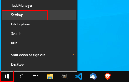 Windows (start) icon and pick Settings