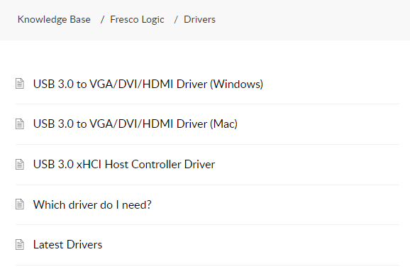 USB 3.0 to VGA,DVI,HDMI Driver