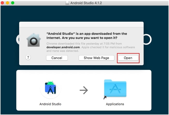 Android Studio installation on mac