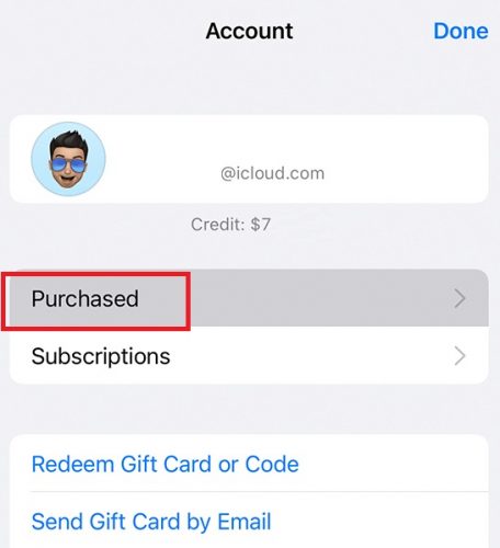 hide apps purchase subscription