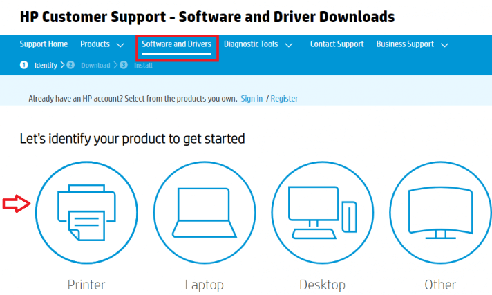 Select Printer To Download And Update HP Printer Driver