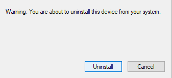Click on the Uninstall device button